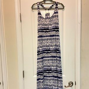 Print Maxi Dress with gold embellishments built in bra